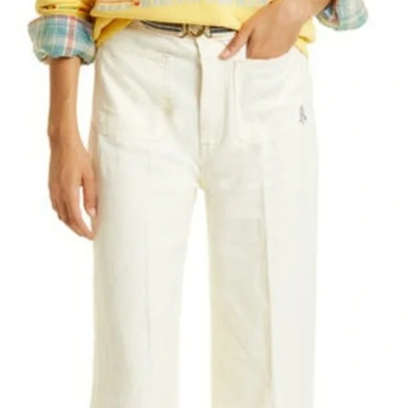 Polo Ralph Lauren wide leg hemp pants in natural sz 10.